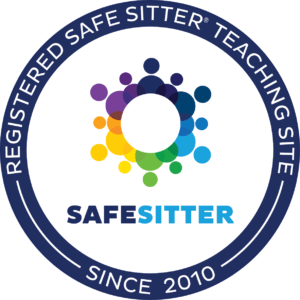 Safe Sitter logo with hyperlink to Safe Sitter website,